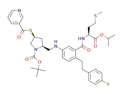 isopropyl N-{5-({[(2S,4S)-1-(tert-butoxycarbonyl)-4-(pyridin-3-ylcarbonyl)thiopyrrolidin-2-yl]methyl}amino)-2-[2-(4-fluorophenyl)ethyl]benzoyl}-L-methioninate